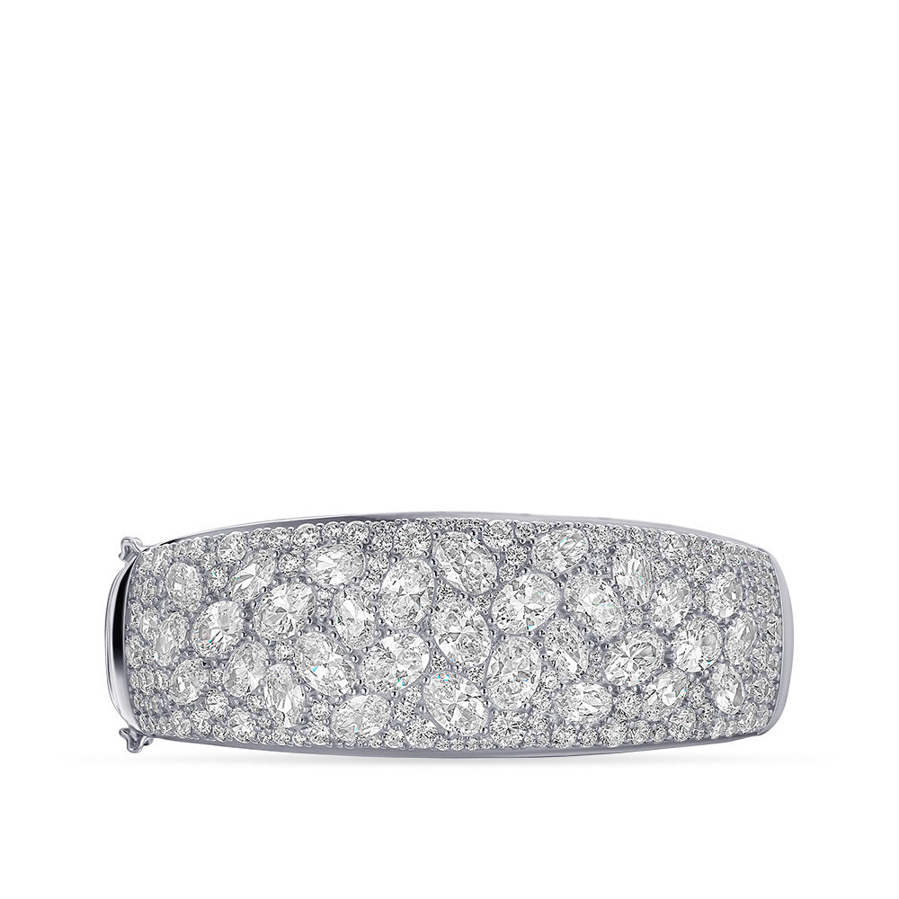 Gisser Bangle Zilver Gerhodineerd Zirkonia Wit 60 mm – SB33 – foto 2