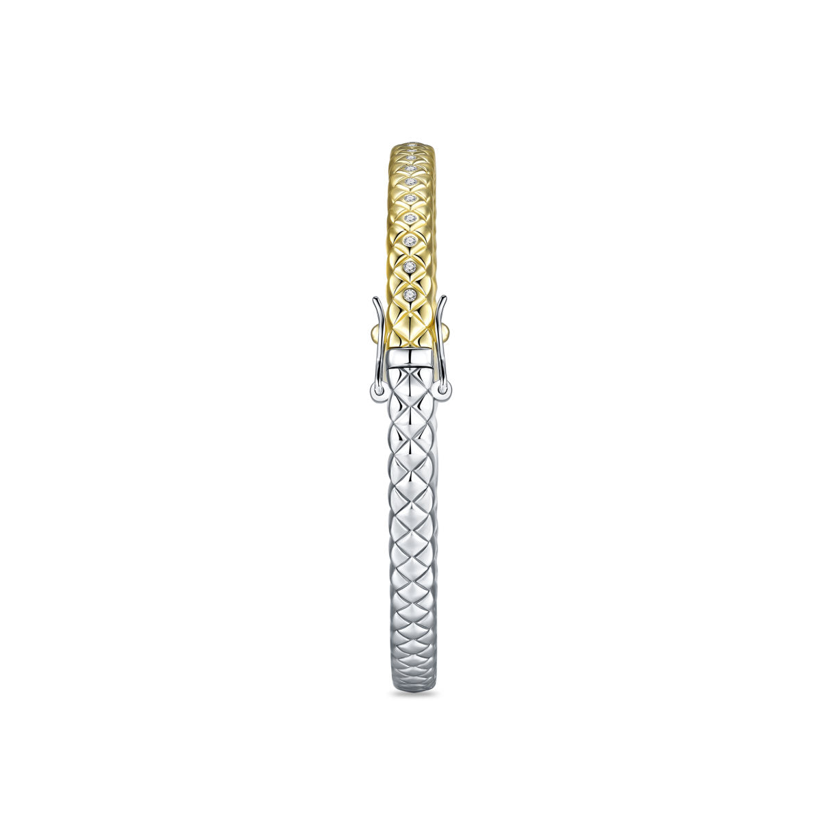 Gisser Bangle Zilver Verguld Bicolor Zirkonia Wit – SB35Y/4 – foto 3