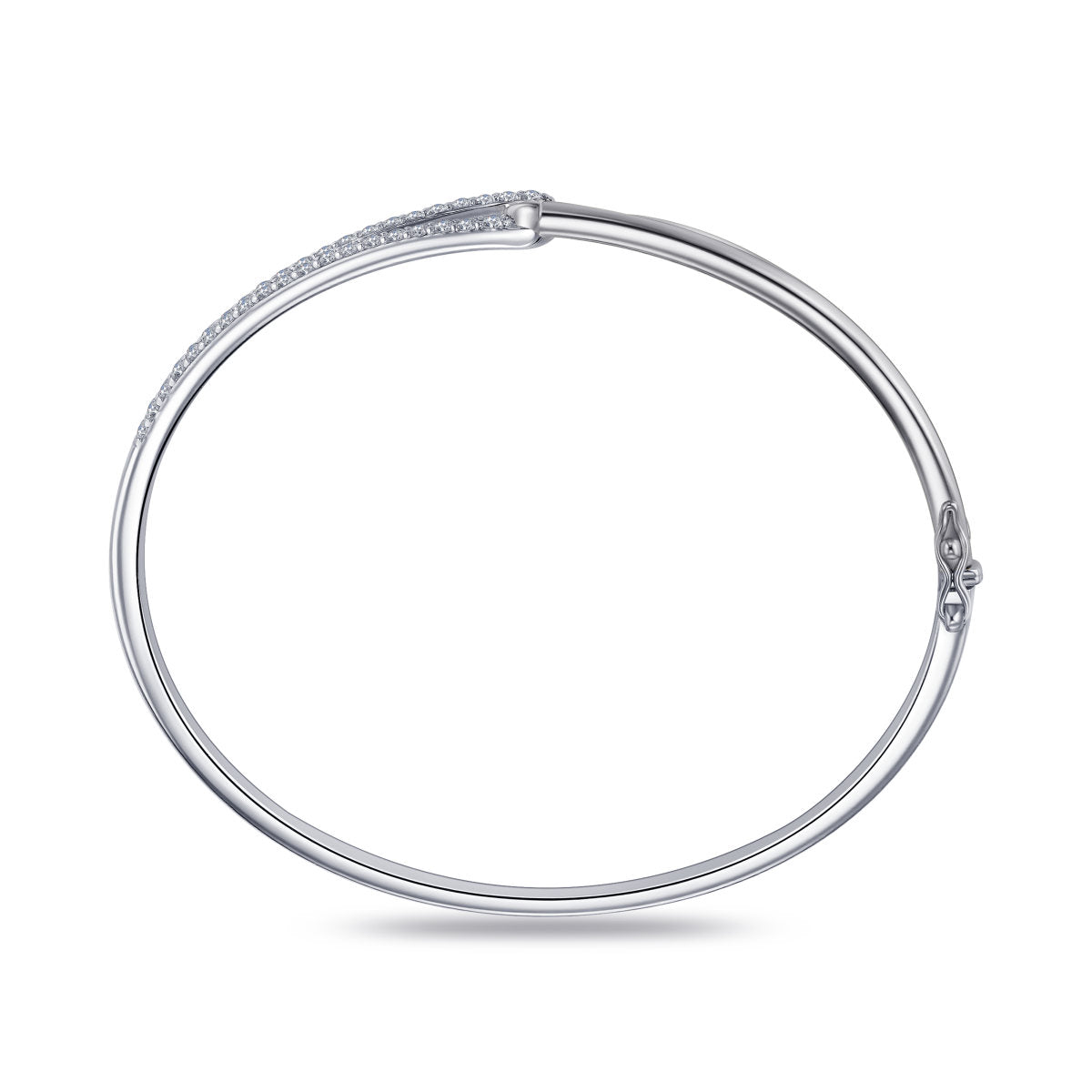 Gisser Bangle Zilver Gerhodineerd Zirkonia Wit – SB36 – foto 4