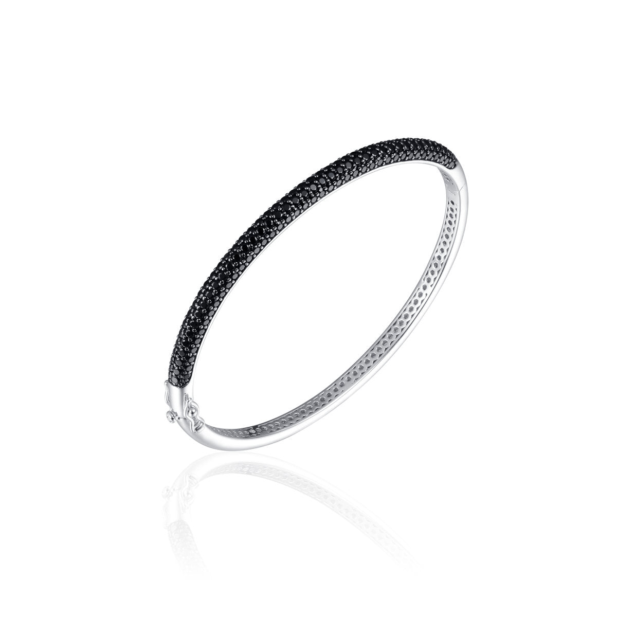 Gisser Bangle Zilver Gerhodineerd Zirkonia Zwart – SBD4Z
