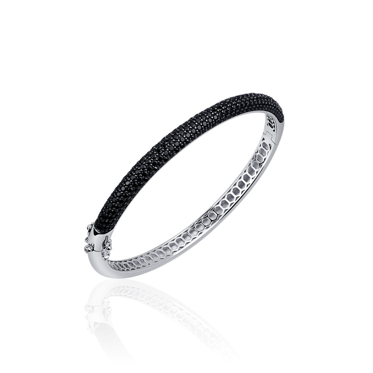 Gisser Bangle Zilver Gerhodineerd Zirkonia Zwart – SBD6Z