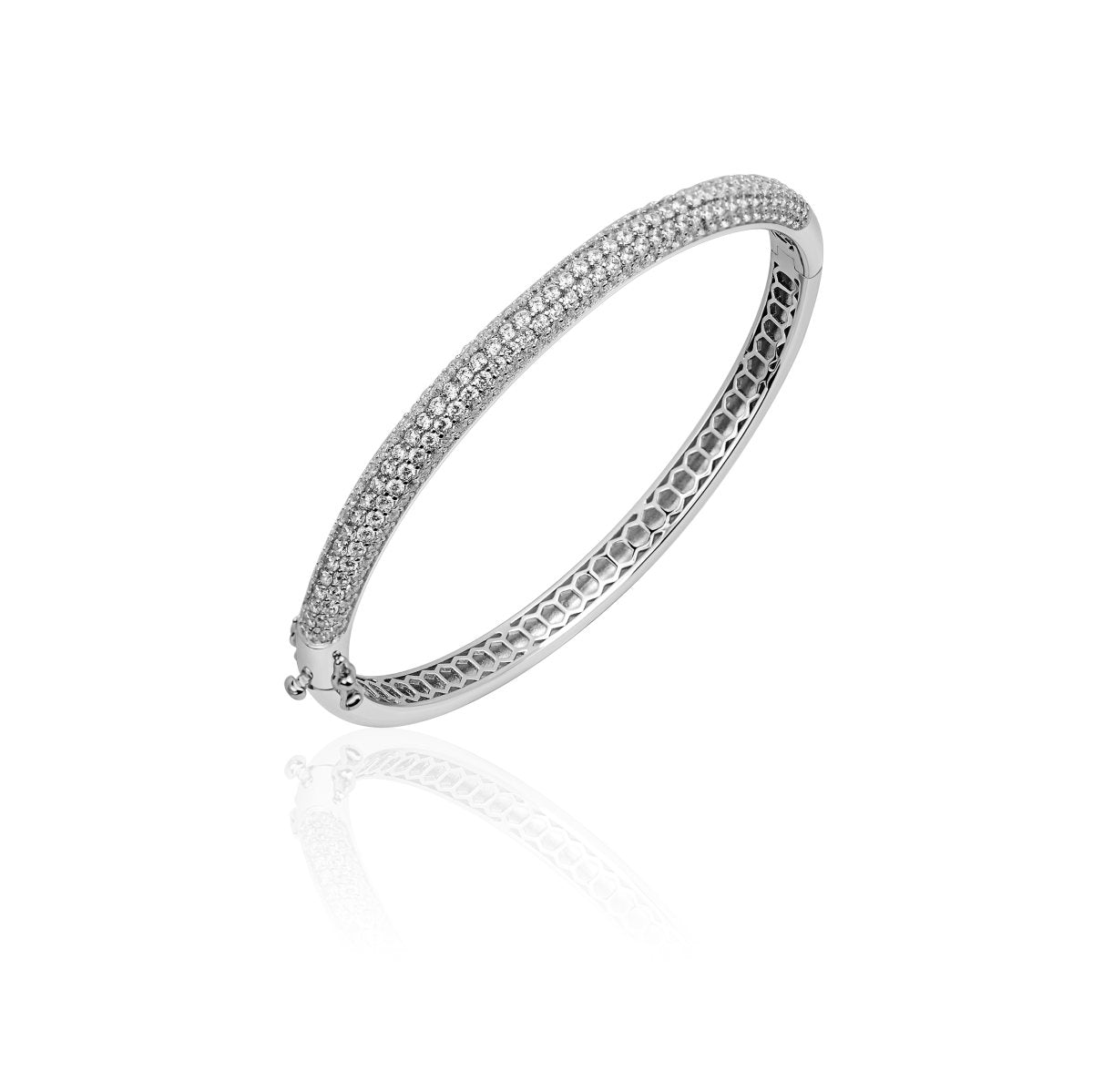 Gisser Bangle Zilver Gerhodineerd Zirkonia Wit – SBD6