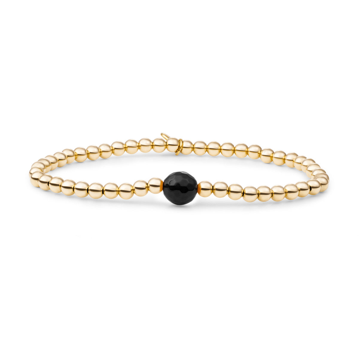 Sparkling Jewels Armband Core 8mm Onyx SBG-GEM07-8MM Goudkleurig