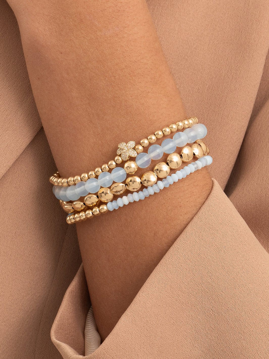 Sparkling Jewels Armband Opaliet SBG-GEM14-ADD-4MM Goudkleurig