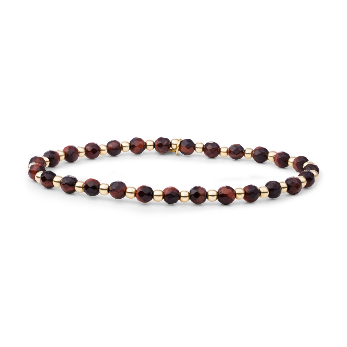 Sparkling Jewels Armband Interstellar 3mm Rode Tijgeroog SBG-GEM15-3MM-MIX Goudkleurig