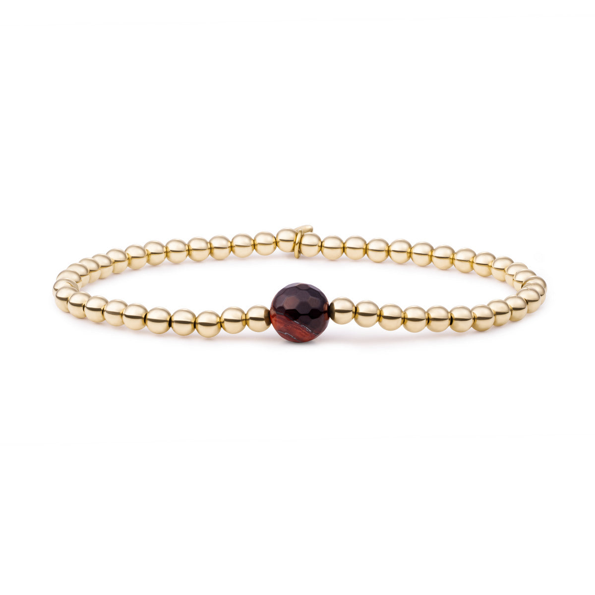 Sparkling Jewels Armband Core 8mm Rode Tijgeroog SBG-GEM15-8MM Goudkleurig