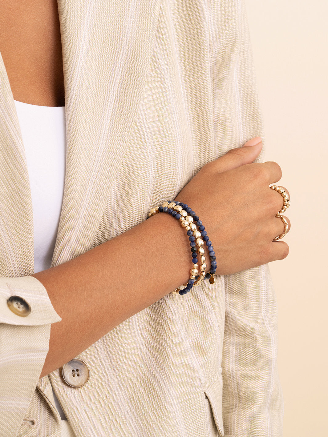 Sparkling Jewels Armband Sodaliet SBG-GEM20-ADD-4MM Goudkleurig
