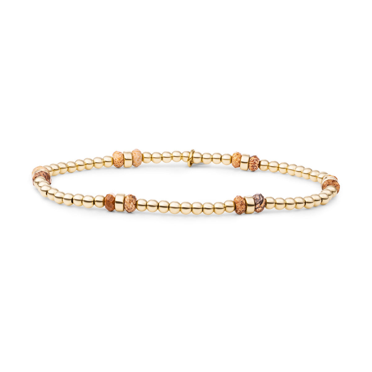 Sparkling Jewels Armband Double Reverse Roundel Landschapsjaspis SBG-GEM22-MIX-DBFCTRDL Goudkleurig