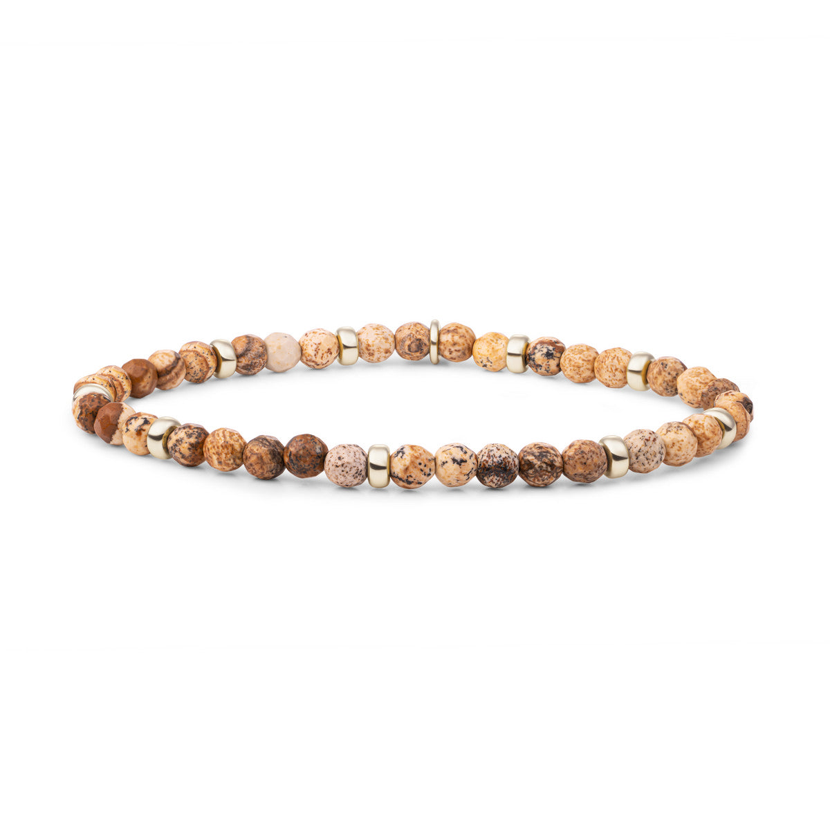 Sparkling Jewels Armband Roundel Interstellar Landschapsjaspis SBG-GEM22-MIX-RDL Goudkleurig