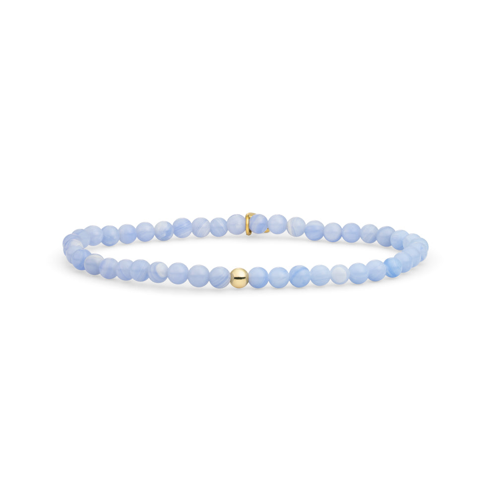 Sparkling Jewels - Armband: Blue Lace Agate Saturn small - Gold 4mm SBG-GEM47-ADD-4MM, exclusief en kwalitatief hoogwaardig. Ontdek nu!