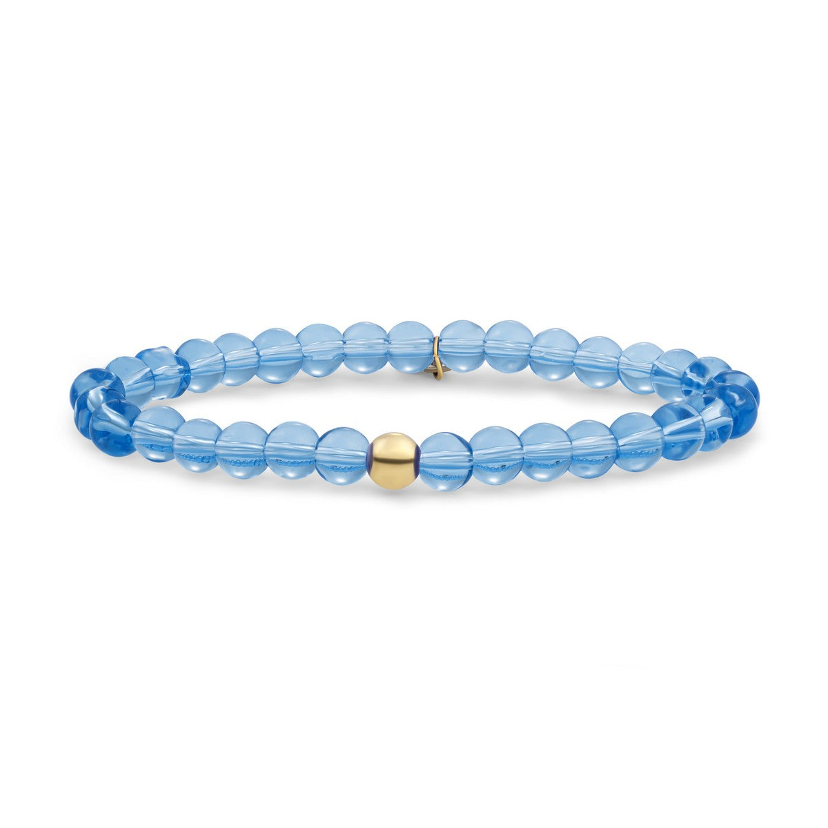 Sparkling Jewels Armband | Aquamarine Saturn large - Gold 6mm SBG-GEM56-ADD-6MM - PansiteNederland.nl