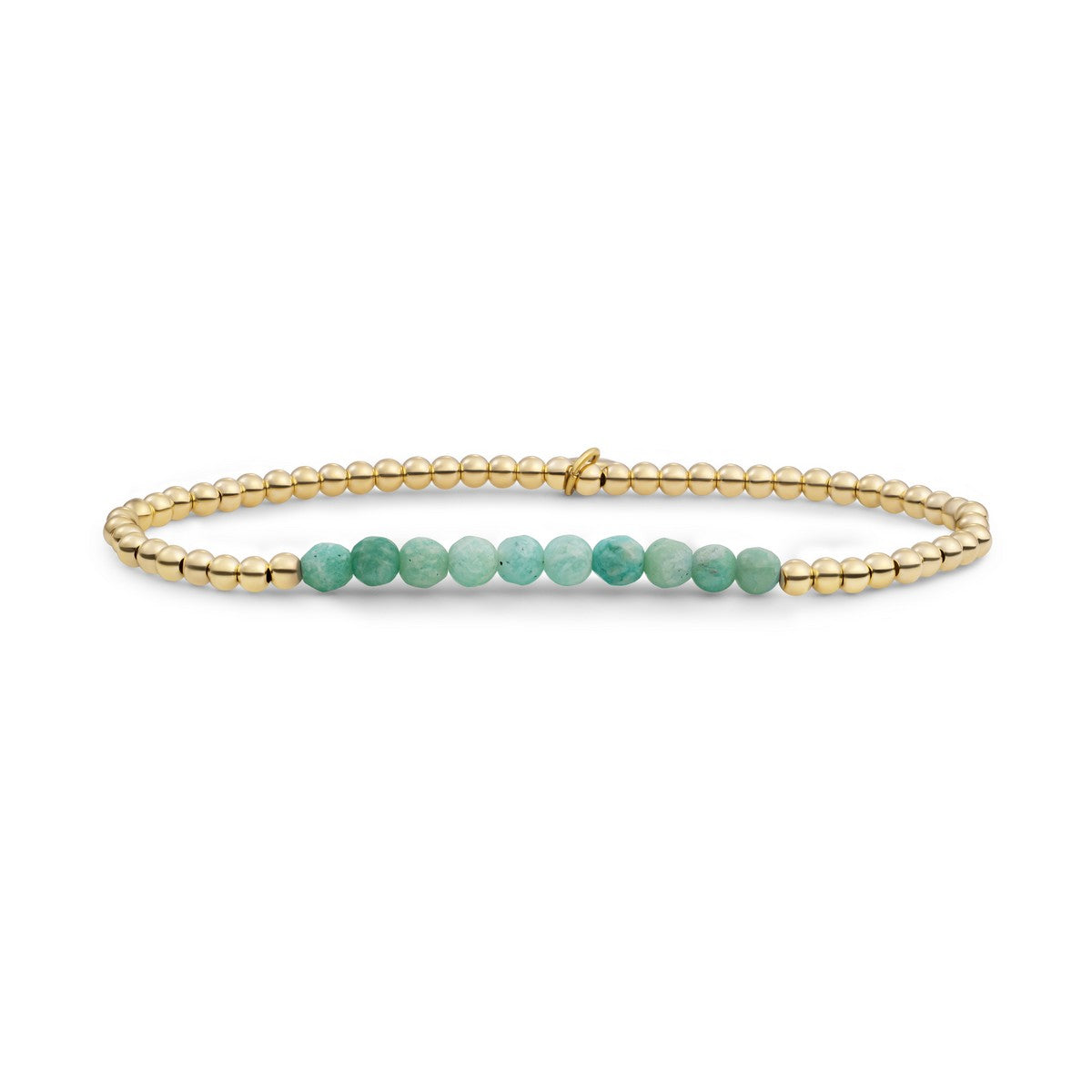 Sparkling Jewels Armband | Rich Green Amazonite Universe - Gold 3mm SBG-GEM57-3MM-LINE