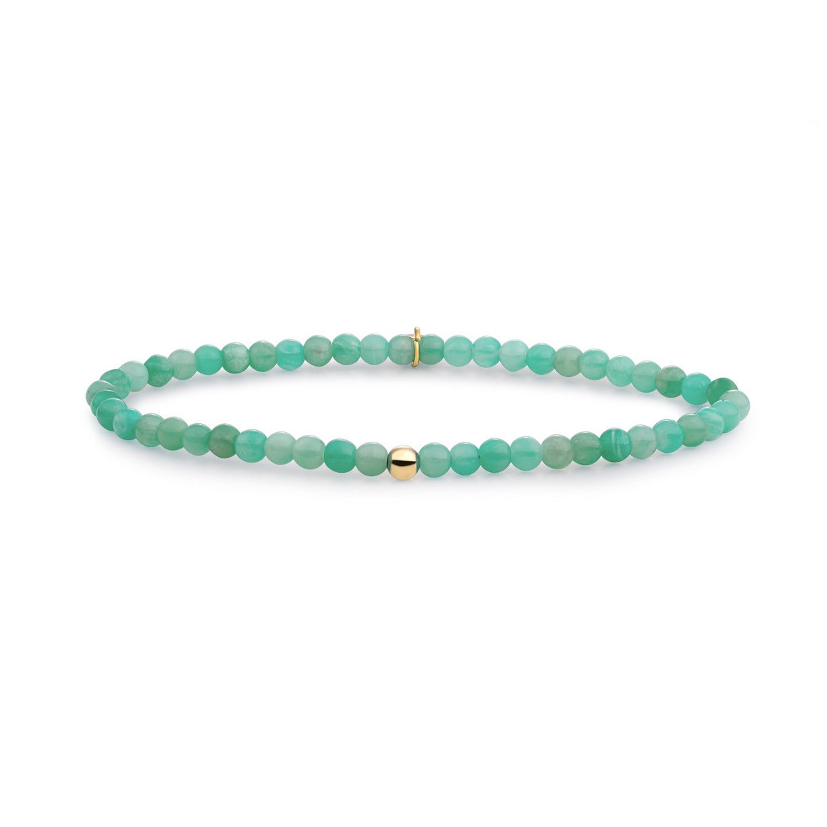 Sparkling Jewels Armband | Rich Green Amazonite Saturn small - Gold 4mm SBG-GEM57-ADD-4MM