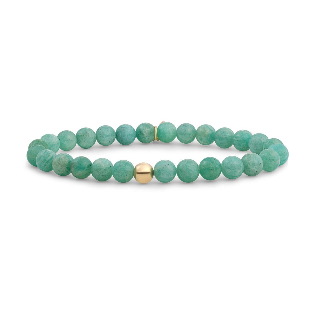 Sparkling Jewels Armband | Rich Green Amazonite Saturn large - Gold 6mm SBG-GEM57-ADD-6MM