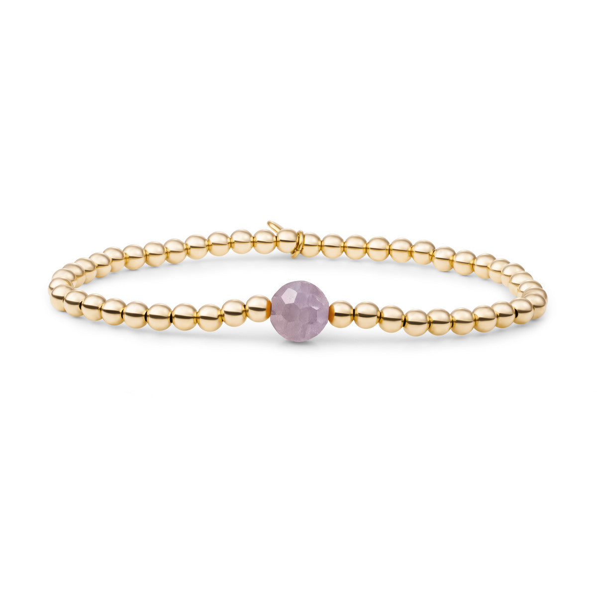 Sparkling Jewels Armband Core 8mm Aubergine Kwarts SBG-GEM59-8MM Goudkleurig