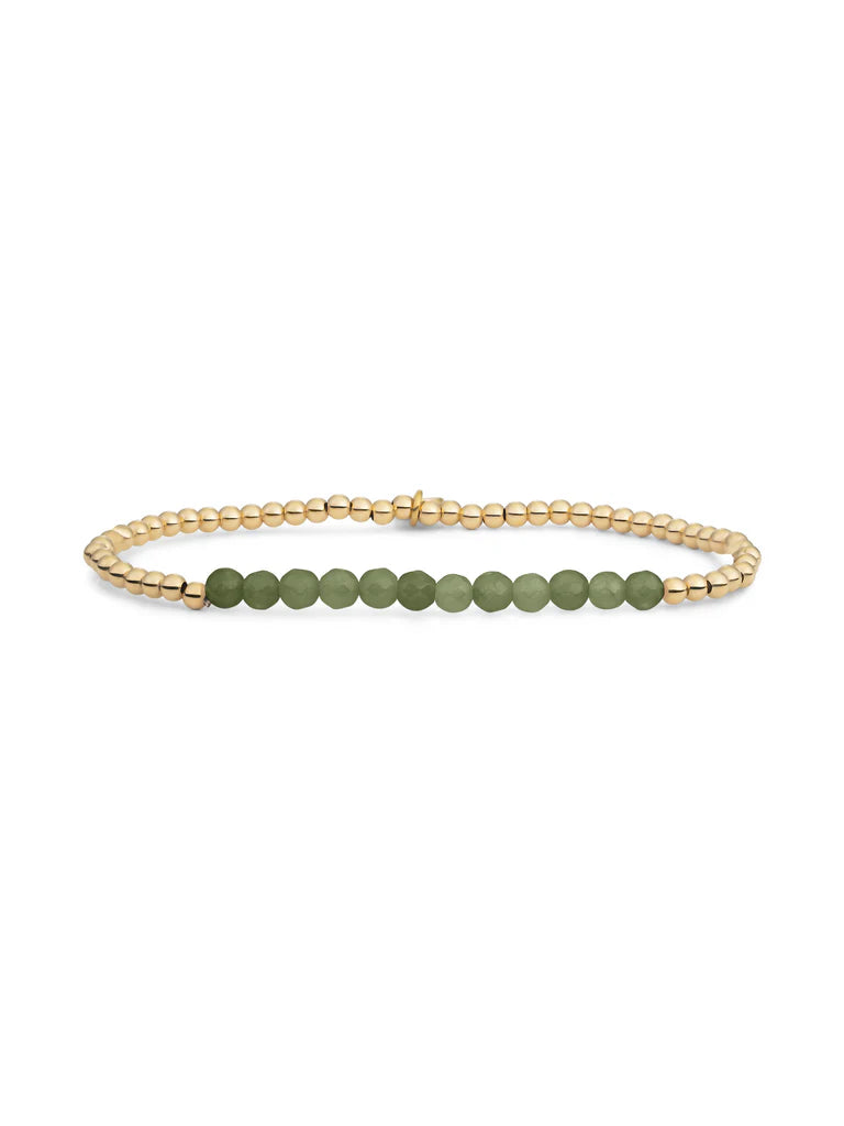 Sparkling Jewels armband Lime Jade Universe - Gold - 3mm SBG-GEM64-3MM-LINE - PansiteNederland.nl