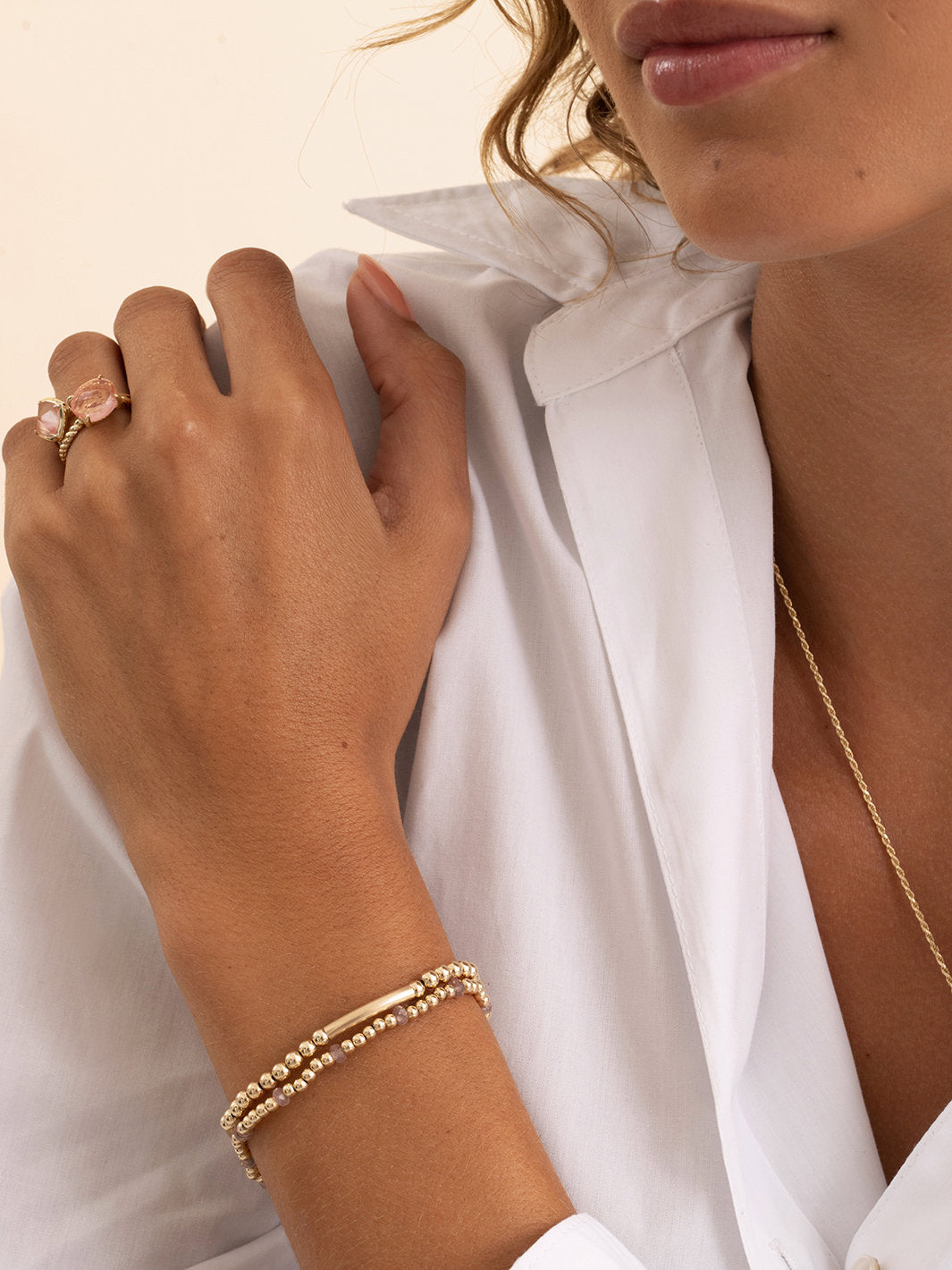 Sparkling Jewels Armband Opaliet SBG-GEM66-MIX-FCTRDL Goudkleurig
