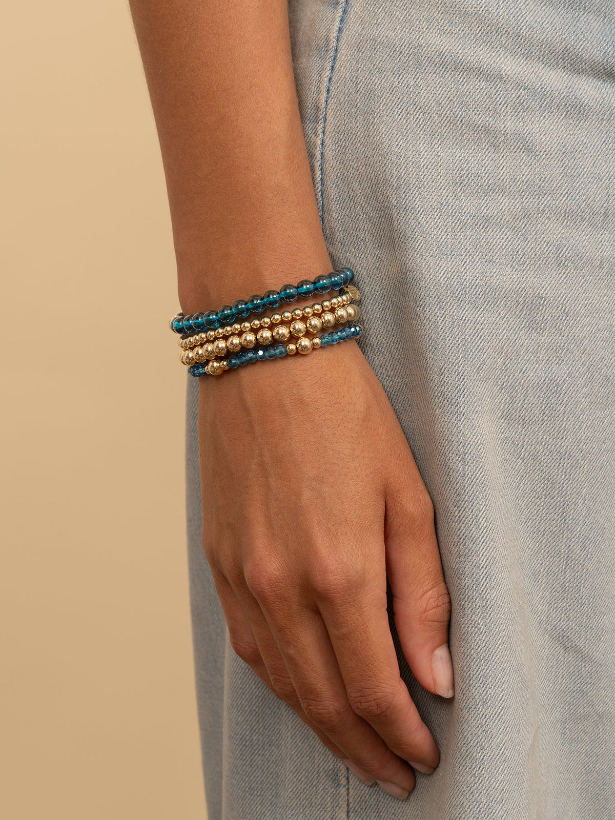 Sparkling Jewels Armband Turkoois SBG-GEM70-ADD-6MM Goudkleurig