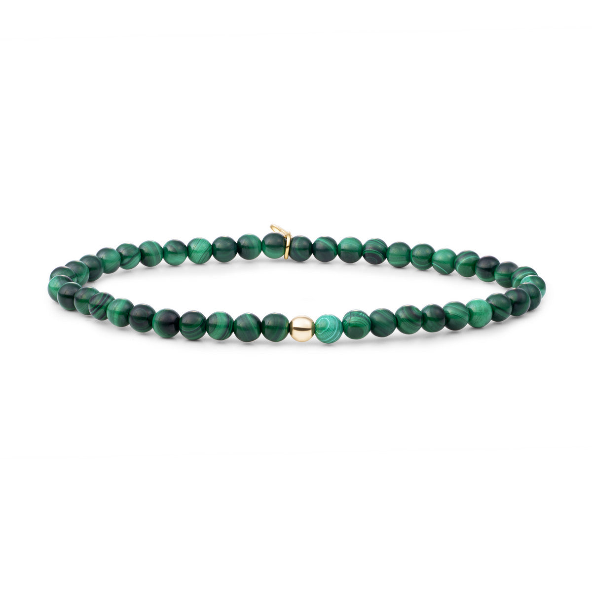 Sparkling Jewels Armband Saturn Small 4mm Malachiet SBG-GEM73-ADD-4MM Goudkleurig