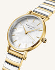 Rosefield horloge SEWDSG-SE03 Small Edit White MOP Half-Moon Steel Duotone - PansiteNederland.nl