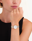 Rosefield horloge SEWDSG-SE03 Small Edit White MOP Half-Moon Steel Duotone - PansiteNederland.nl