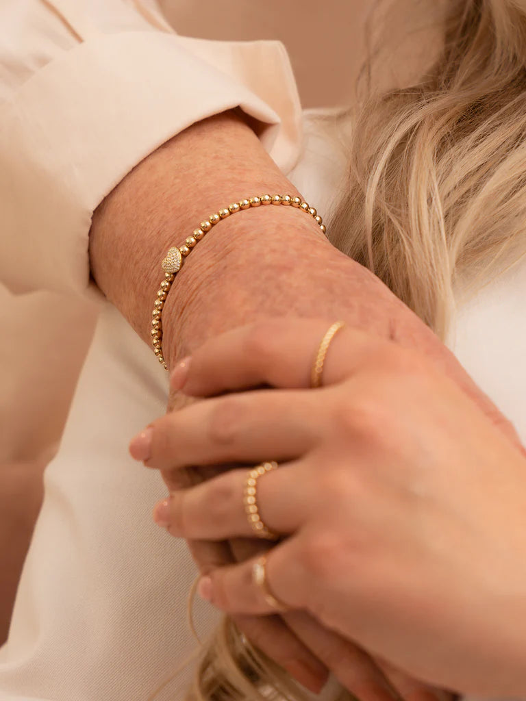 Sparkling Lewels armband Heart Disc Gold - White CZ SB-G-4MM-HEART - PansiteNederland.nl