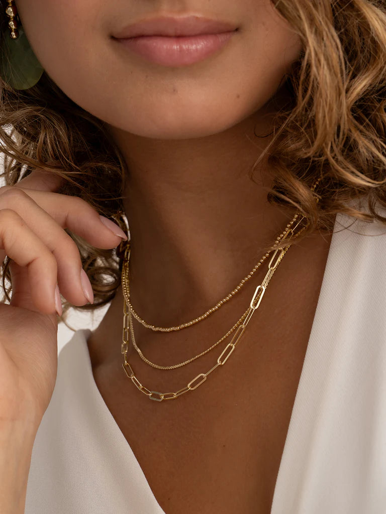Sparkling Jewels ketting Serpentine Chain gold plated - Silver - 80cm SN-SPG-080 - PansiteNederland.nl