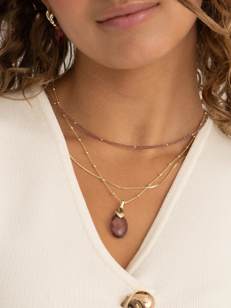 Sparkling Jewels hanger Medium Oval Aubergine Quartz PENGEM59-MO - PansiteNederland.nl