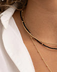 Sparkling Jewels Ketting | 2mm Onyx Gold - 42cm +2cm NLK04G-G07 - PansiteNederland.nl