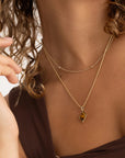 Sparkling Jewels hanger Tiger Eye Cushion Cut Amulet - Gold SPG32-G09 - PansiteNederland.nl