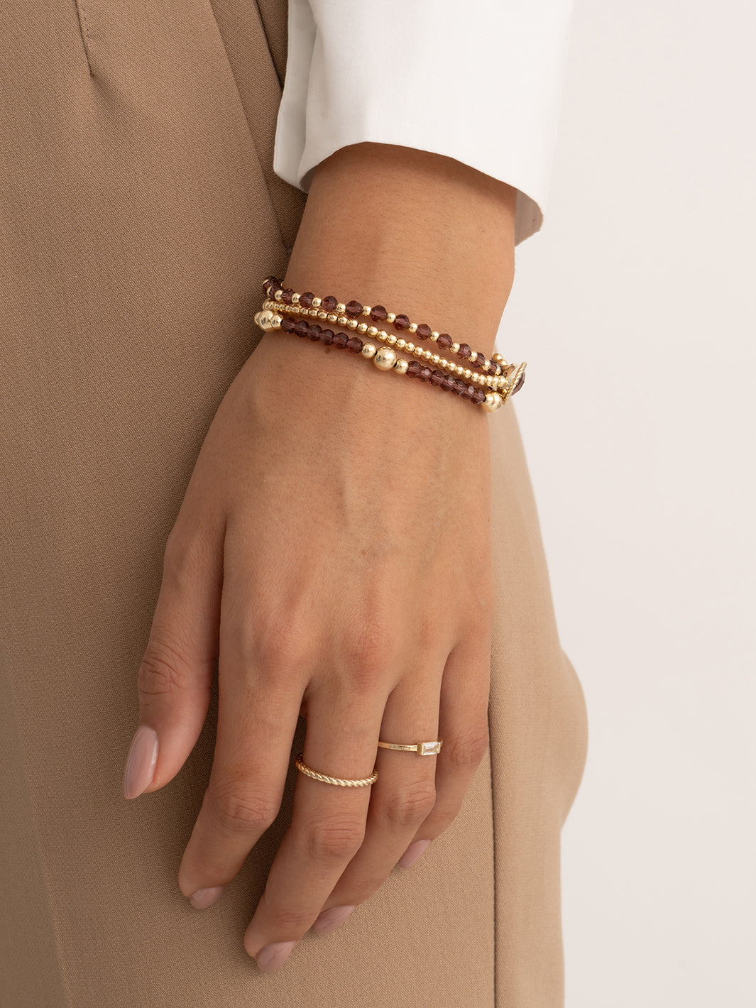 Sparkling Lewels armband Aubergine Quartz Twist - Silver SB-S-3MM-TG59 - PansiteNederland.nl