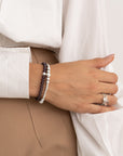 Sparkling Lewels armband Aubergine Quartz Saturn large - Silver - 6mm SB-GEM59-ADD-6MM - PansiteNederland.nl