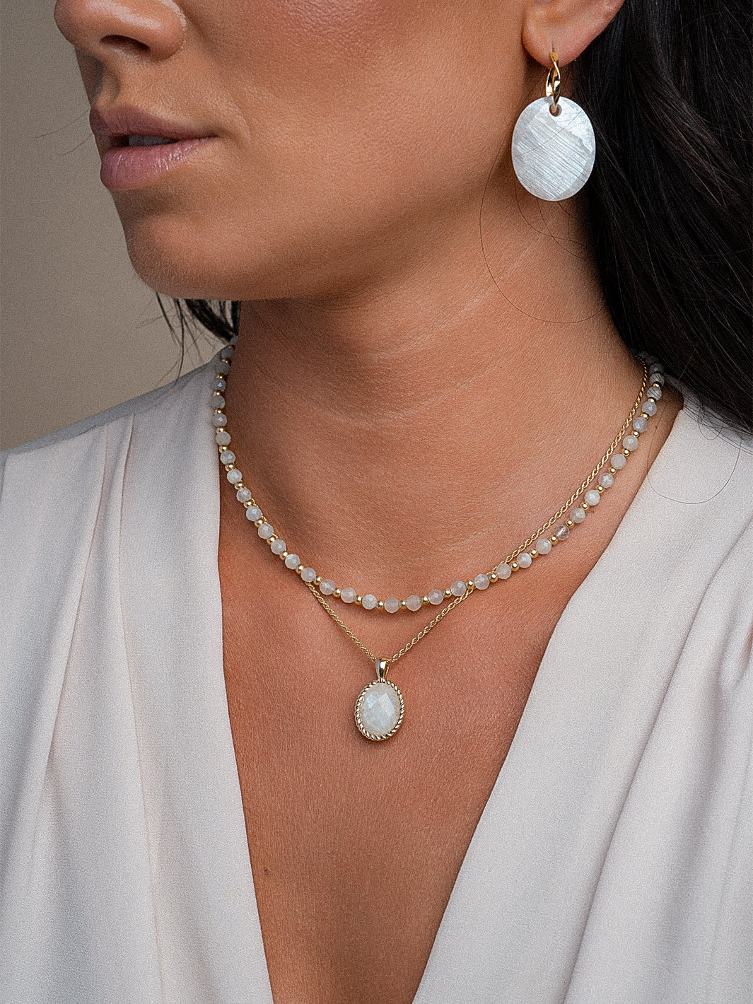 Sparkling Jewels Ketting - Moonstone NLK03G-G54, exclusief en kwalitatief hoogwaardig. Ontdek nu!