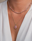 Sparkling Jewels Ketting - Pink Rhodonite NLK03G-G24, exclusief en kwalitatief hoogwaardig. Ontdek nu!