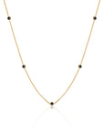 Sparkling Jewels - Ketting: Black CZ beads anchor chain- Gold 42cm + 2cm SN-CBG-CZ02, exclusief en kwalitatief hoogwaardig. Ontdek nu!