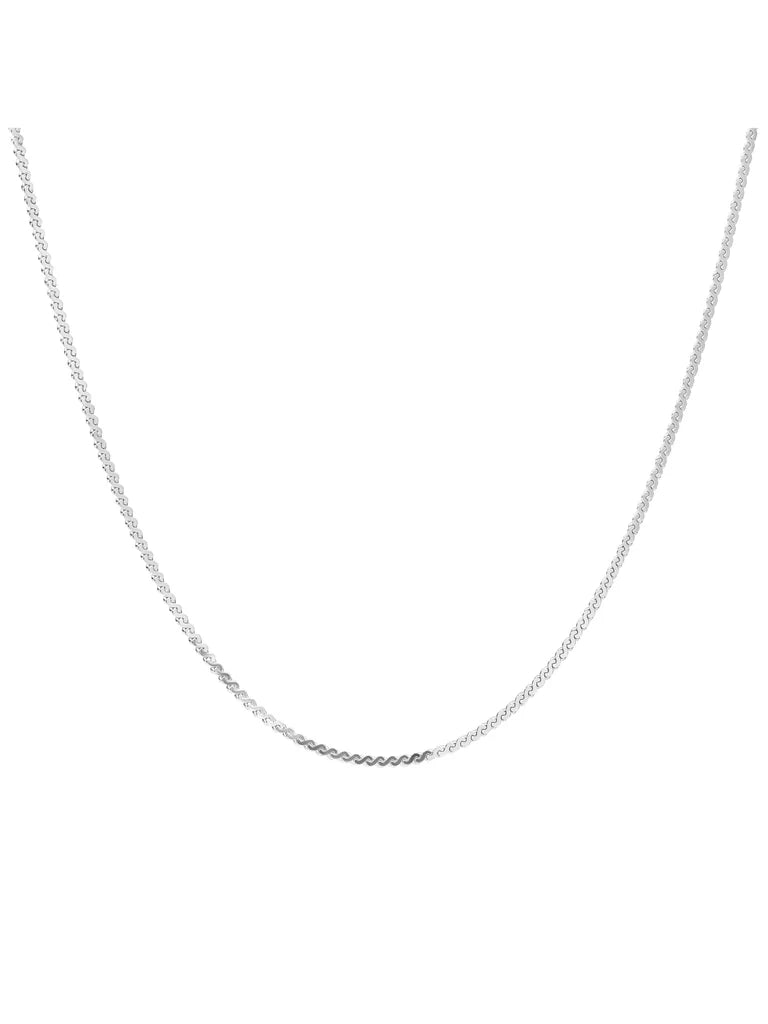 Sparkling Jewels ketting Serpentine Chain rhodium plated - Silver - 60cm SN-SPS-060