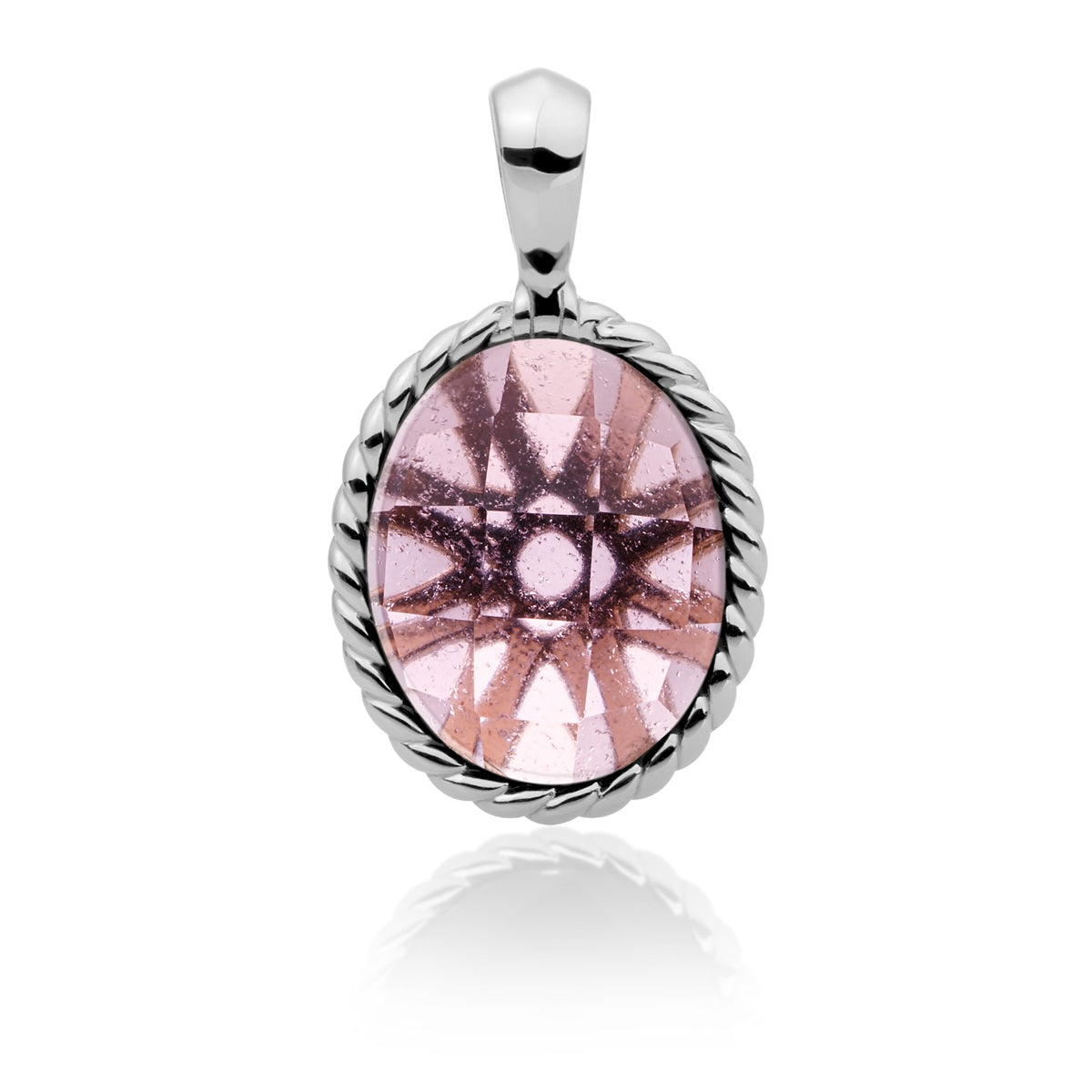Sparkling Jewels hanger Aubergine Quartz Twist Amulet - Silver SP21-G59 - PansiteNederland.nl
