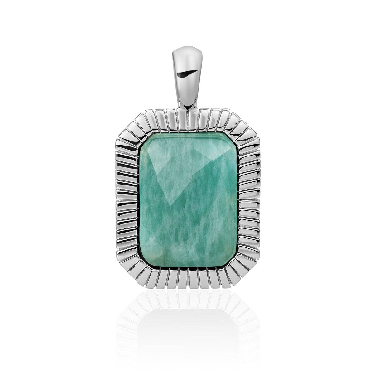 Sparkling Jewels Hanger | Silver - Rich Green Amazonite Baguette SP23-G57