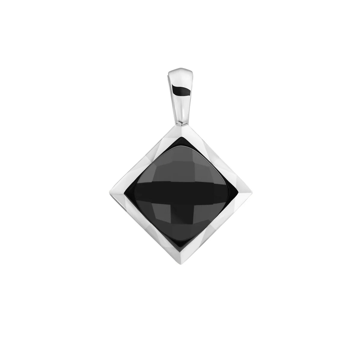 Sparkling Jewels hanger Onyx Cushion Cut Amulet - Silver SP32-G07 - PansiteNederland.nl