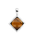 Sparkling Jewels hanger Tiger Eye Cushion Cut Amulet - Silver SP32-G09