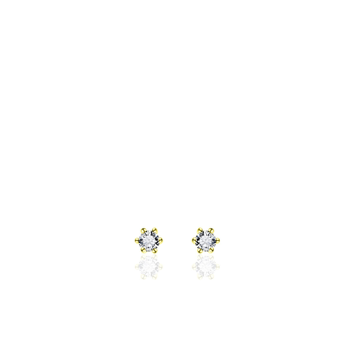 Gisser Oorringen Zilver Geel Verguld Zirkonia Wit – SPE02Y
