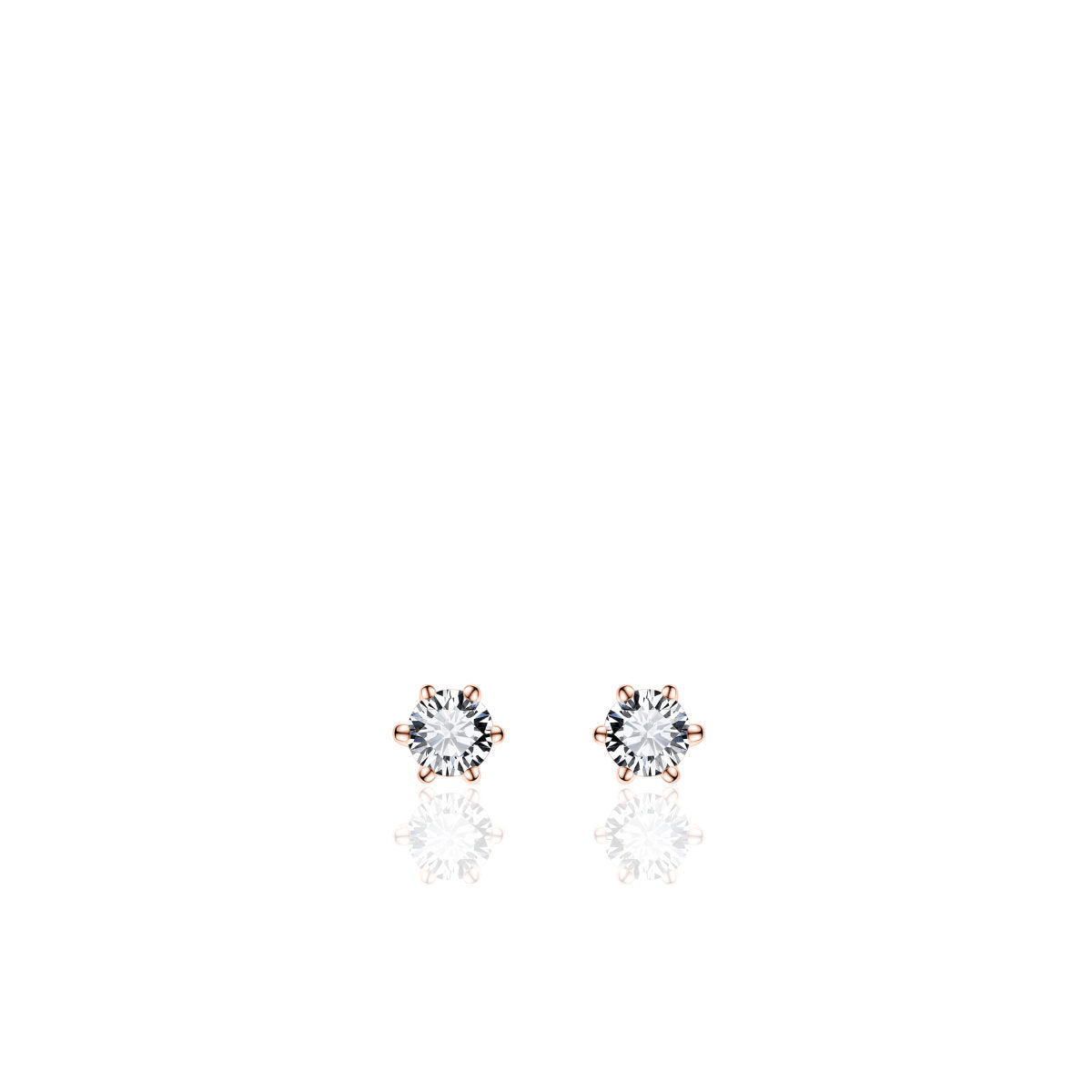 Gisser Oorringen Zilver Roséverguld Zirkonia Wit – SPE03R