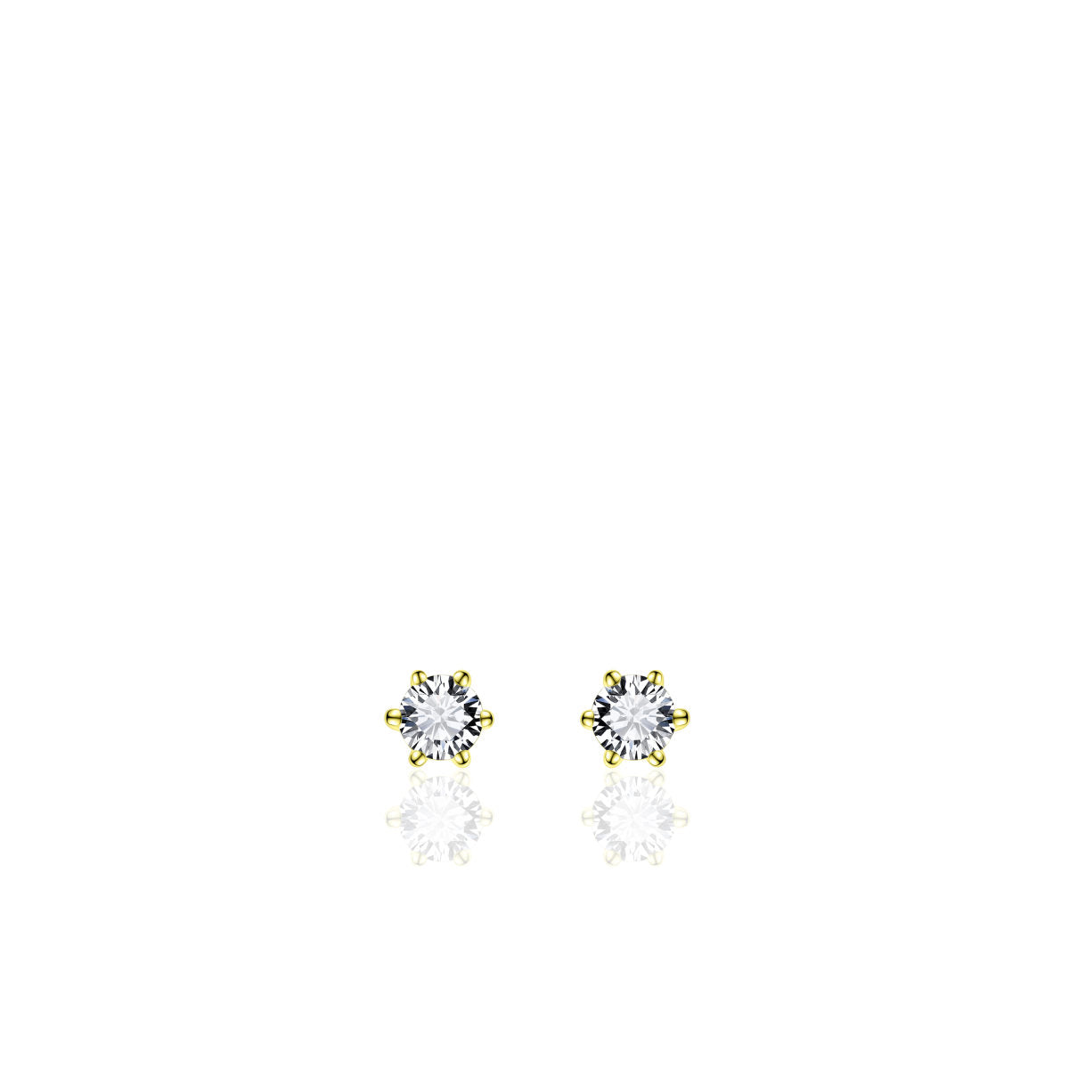 Gisser Oorringen Zilver Geel Verguld Zirkonia Wit – SPE03Y