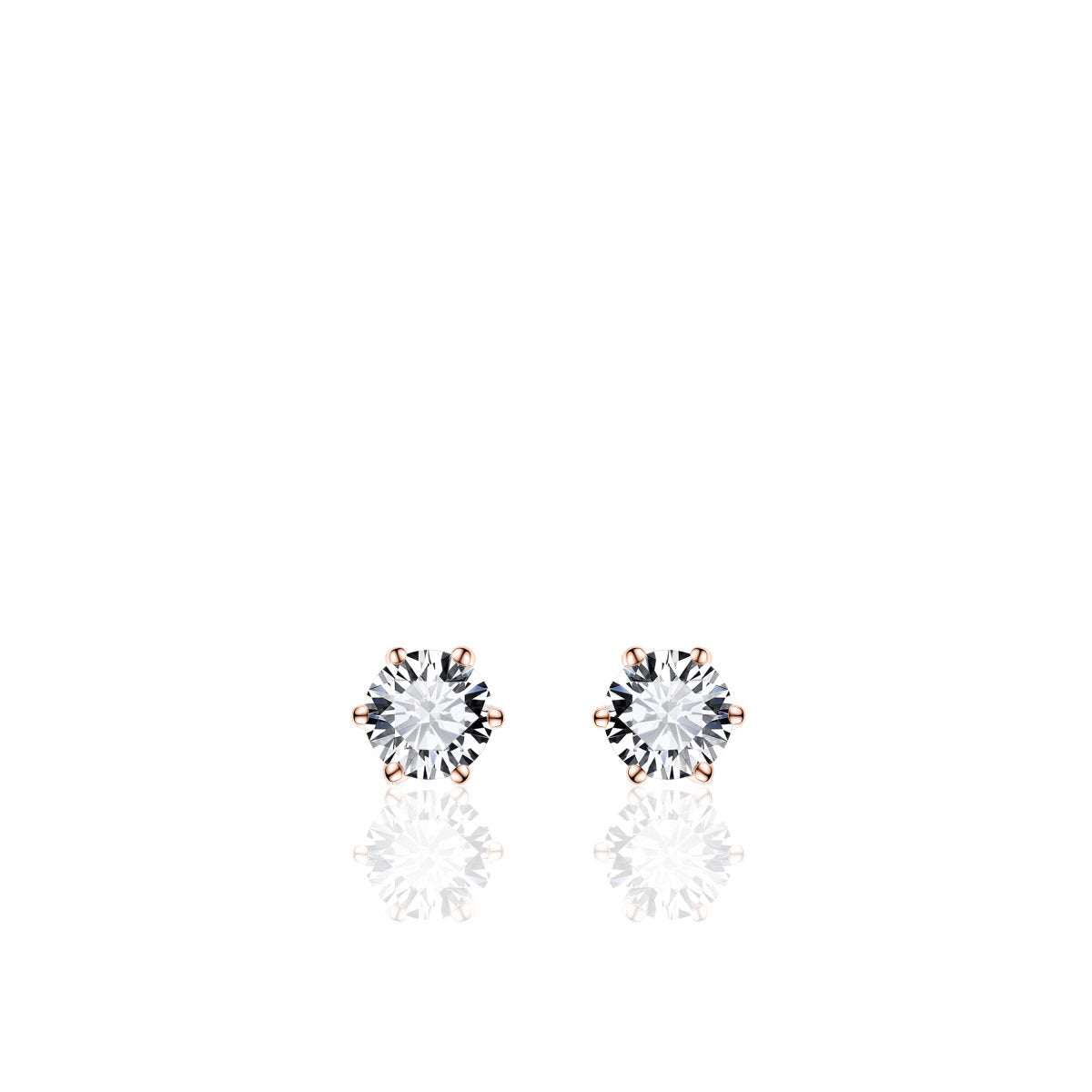 Gisser Oorringen Zilver Roséverguld Zirkonia Wit – SPE05R