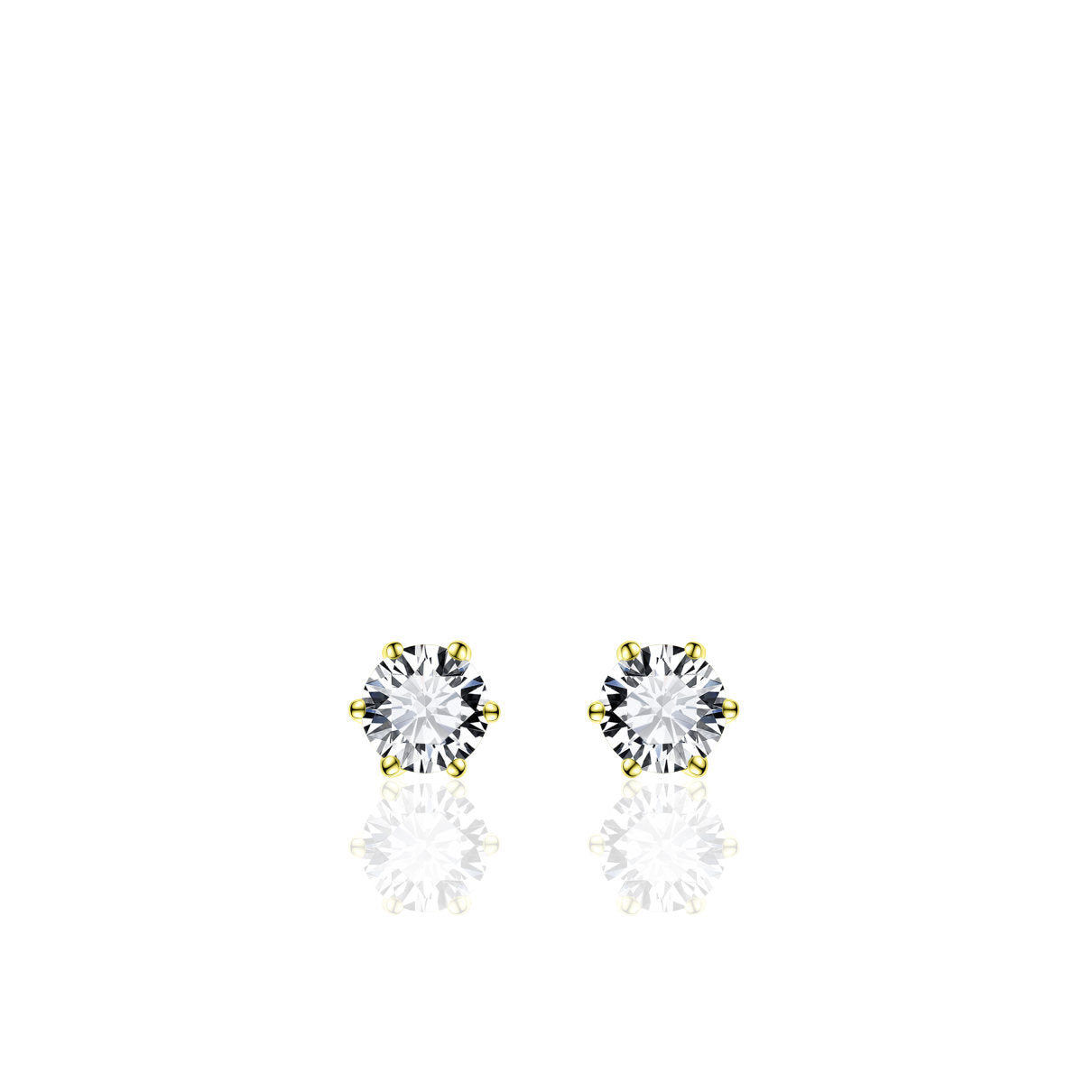 Gisser Oorringen Zilver Geel Verguld Zirkonia Wit – SPE05Y