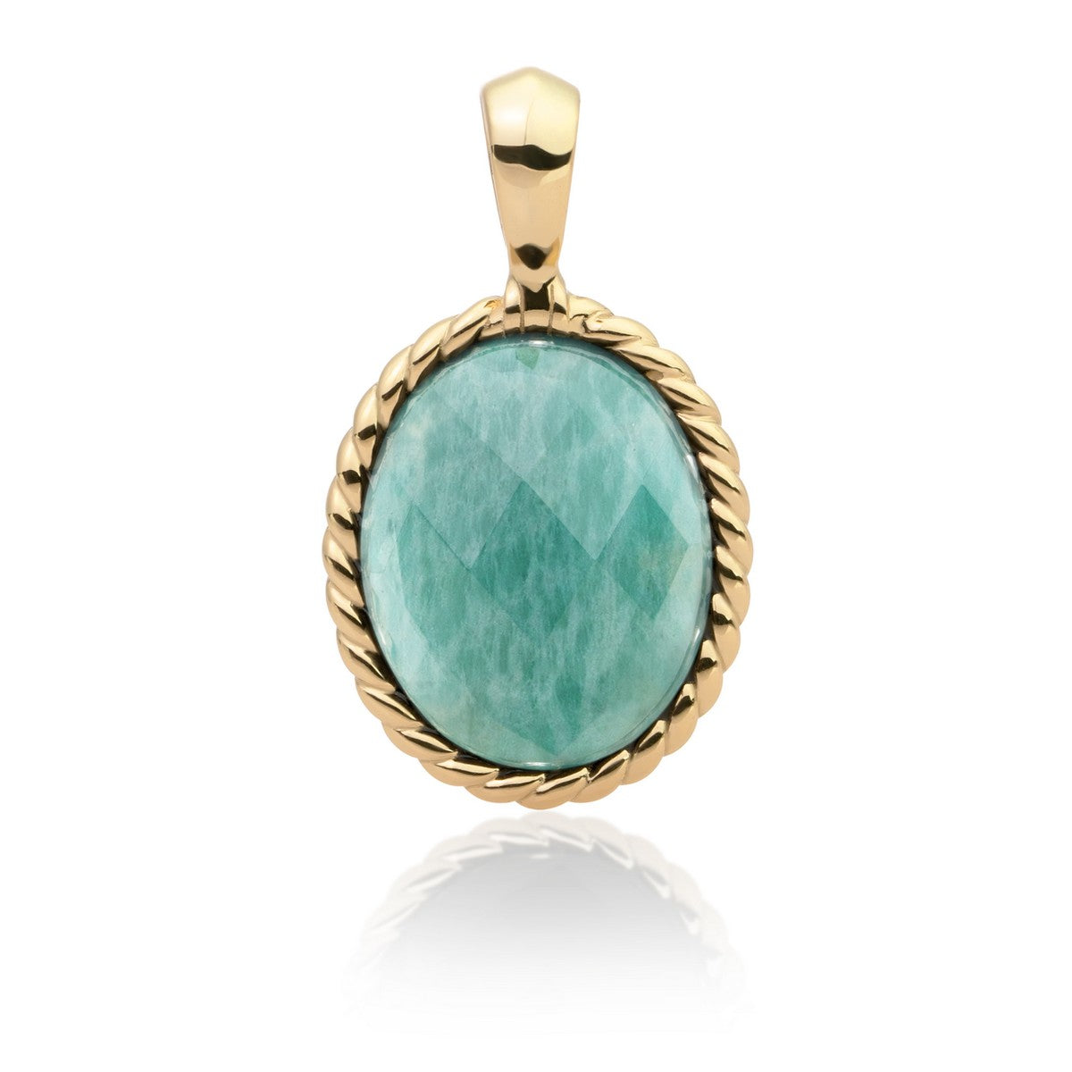 Sparkling Jewels Hanger | Gold - Rich Green Amazonite Twist SPG21-G57 - PansiteNederland.nl