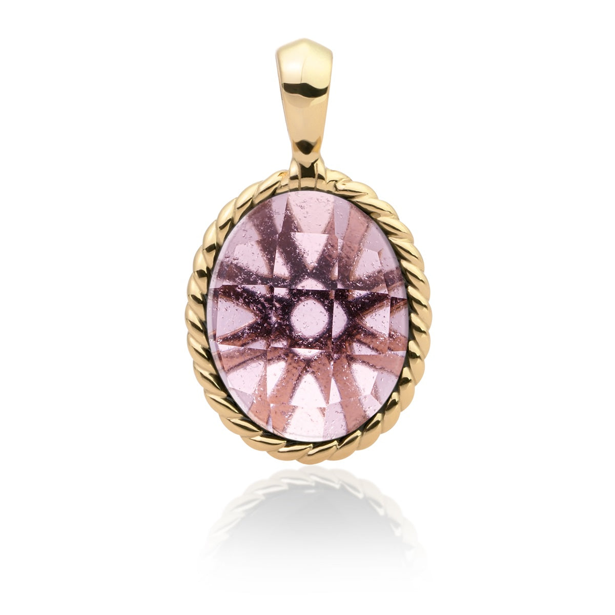 Sparkling Jewels hanger Aubergine Quartz Twist Amulet - Gold SPG21-G59 - PansiteNederland.nl