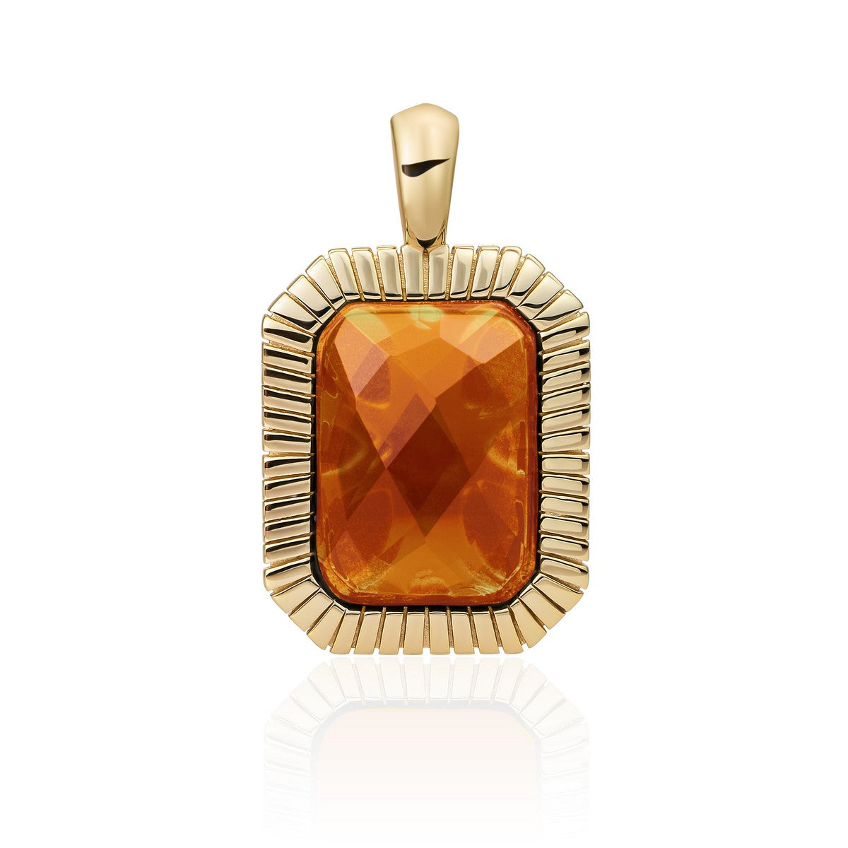 Sparkling Jewels hanger - Gold - Baguette | Citrine Quartz SPG23-G38 - PansiteNederland.nl