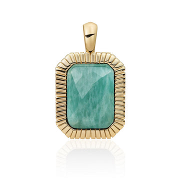 Sparkling Jewels Hanger | Gold - Rich Green Amazonite Baguette SPG23-G57