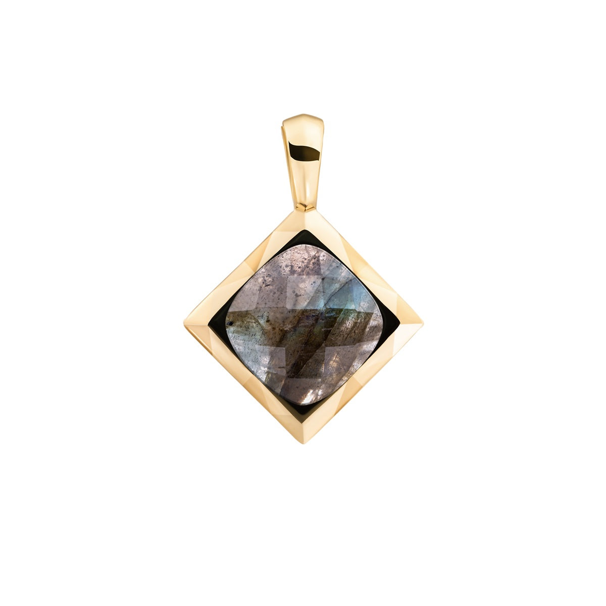 Sparkling Jewels hanger Labradorite Cushion Cut Amulet - Gold SPG32-G18 - PansiteNederland.nl